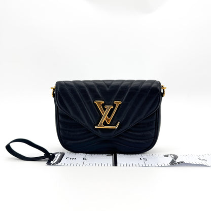 Louis Vuitton New Wave Multi Pochette Quilted Leather, Black, Leather, Clutch