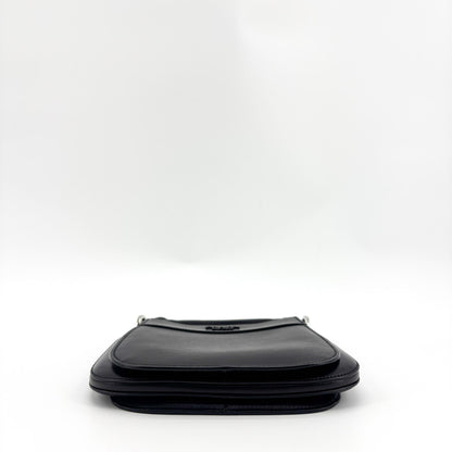 Prada Margit Calf Leather, Black, Calfskin, Shoulder Bag
