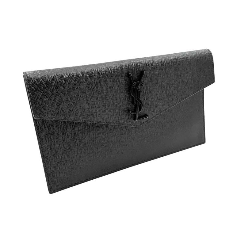Saint Laurent Uptown Flap Leather, Black, Leather, Wallet