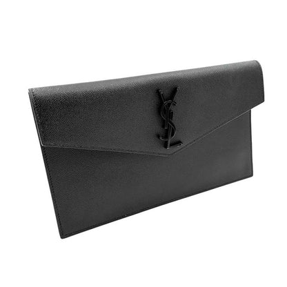 Saint Laurent Uptown Flap Leather, Black, Leather, Wallet