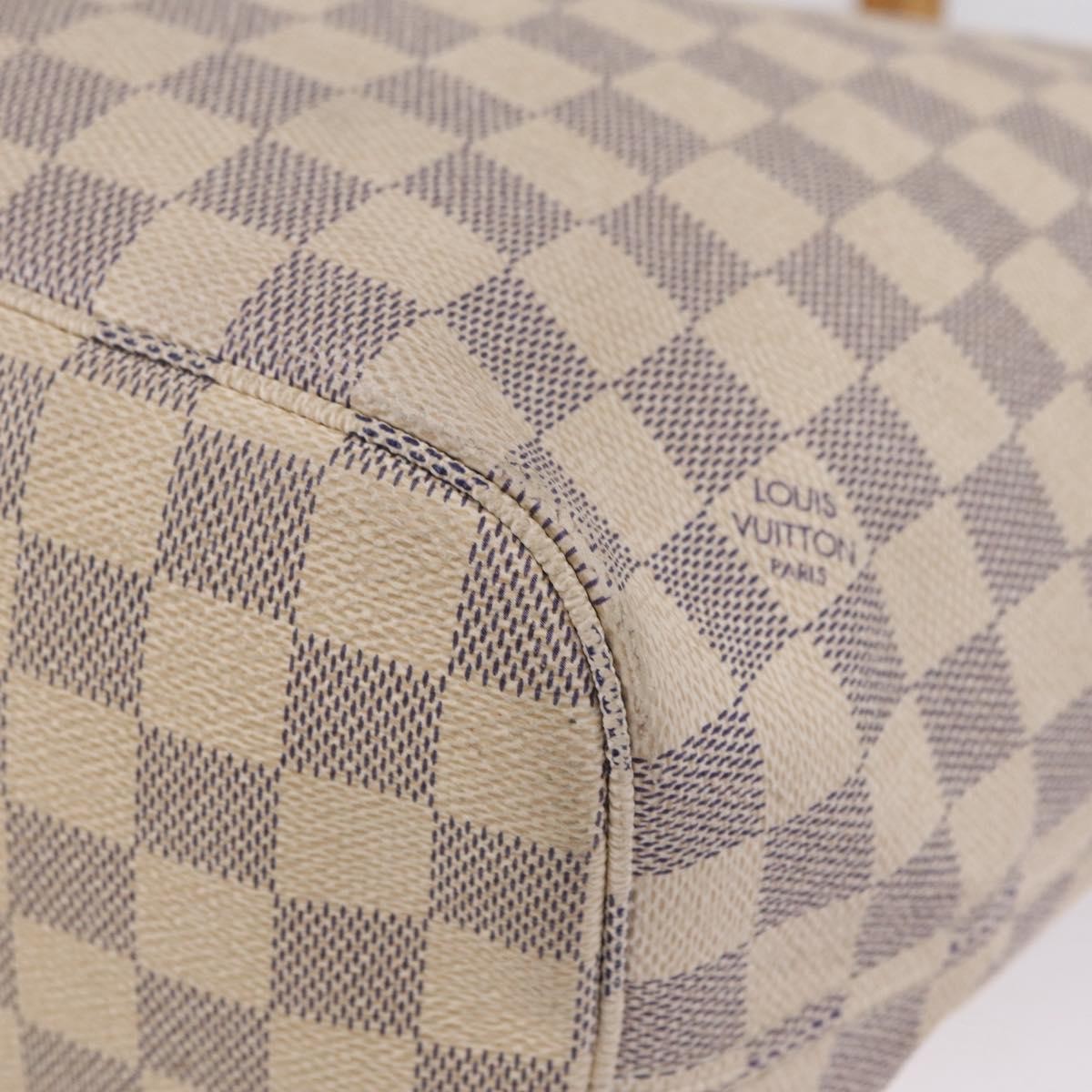 Louis Vuitton Neverfull Damier, White, Canvas, Tote Bag