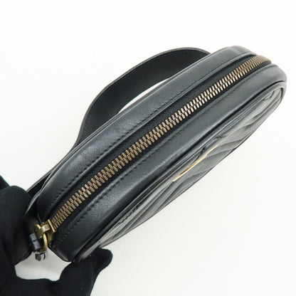 Gucci GG Marmont Belt Matelasse Leather, Black, Leather, Handbag