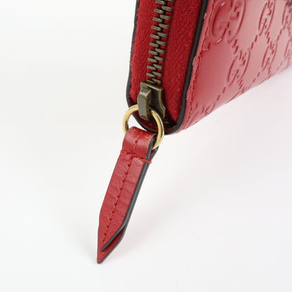 Gucci Cherries Wallet on Chain Guccissima Leather, Red, Leather, Crossbody Bag