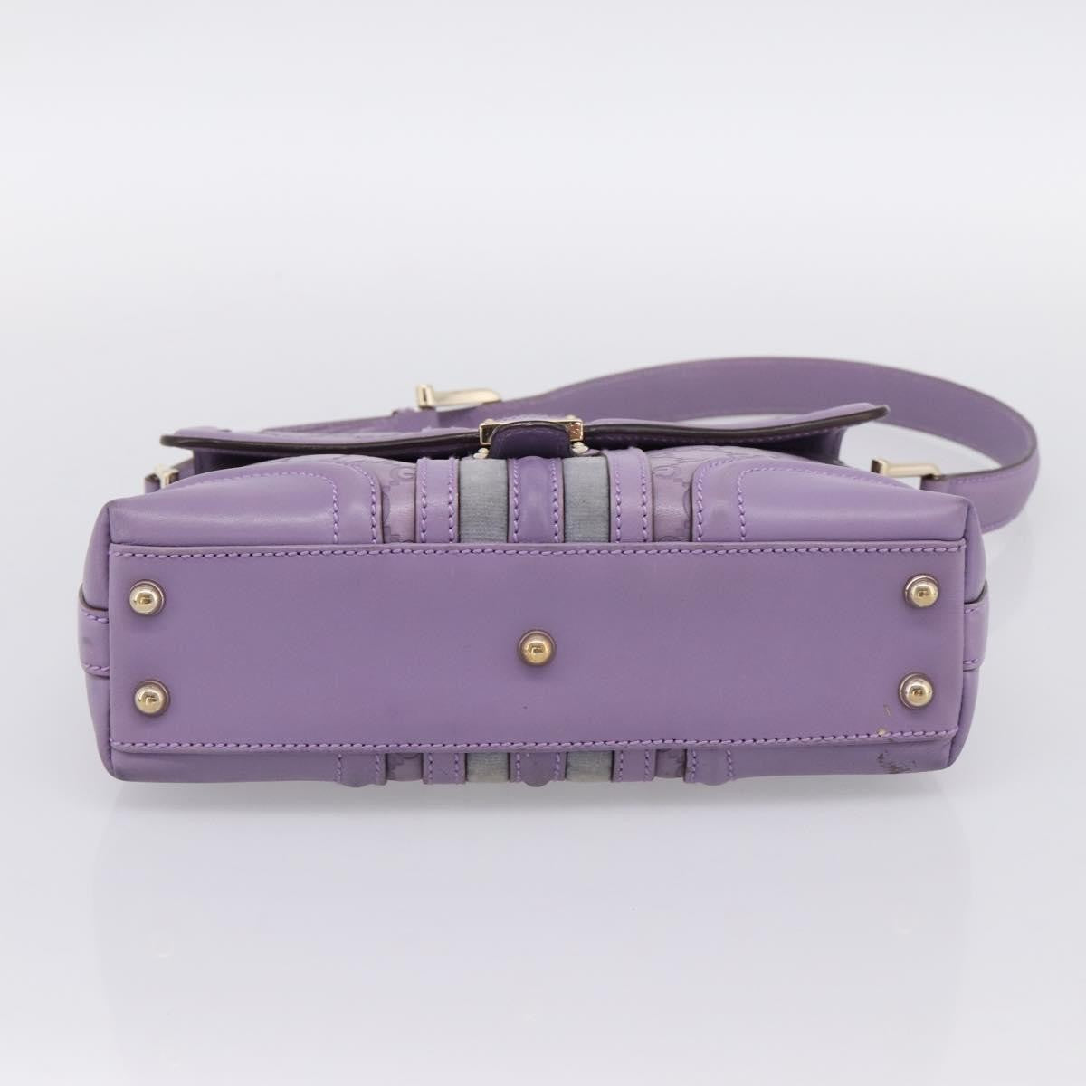 Gucci Web Flap Guccissima, Purple, Leather, Shoulder Bag