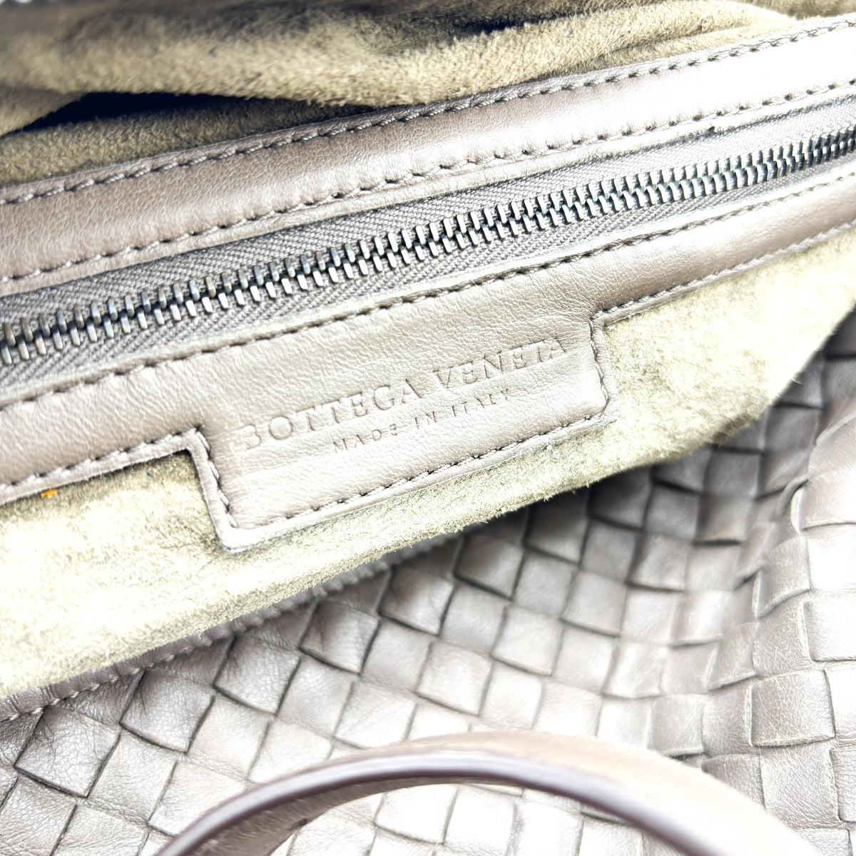 Bottega Veneta Montaigne Handle Intrecciato Nappa, Brown, Other, Handbag