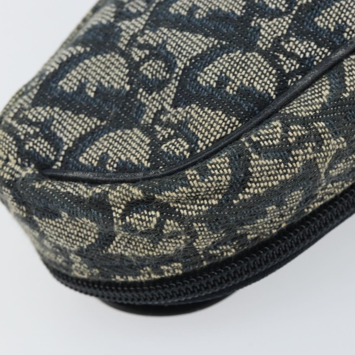 Christian Dior Vintage Saddle Coin Purse Diorissimo Canvas, Blue, Canvas, Card Holder