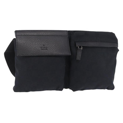 Gucci Vintage Double Web Belt Canvas, Black, Canvas, Shoulder Bag