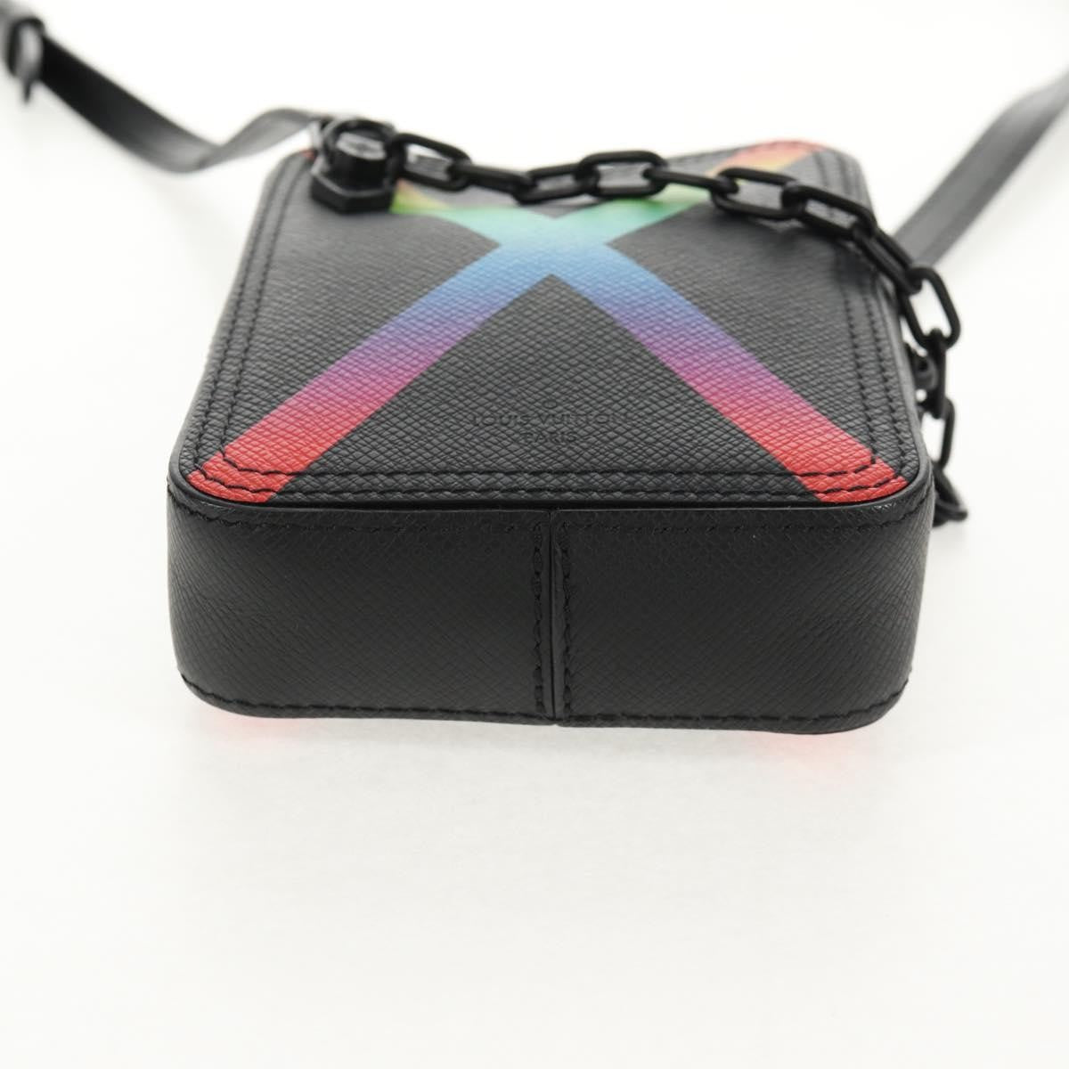 Louis Vuitton Danube Messenger Rainbow Taiga Leather, Black, Leather, Handbag