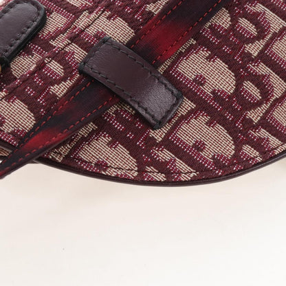 Christian Dior Saddle Belt Oblique Canvas, Burgundy, Canvas, Handbag
