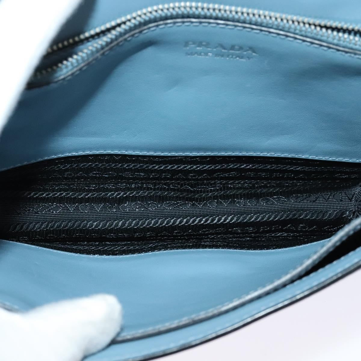 Prada Elektra Studded Leather, Blue, Leather, Shoulder Bag