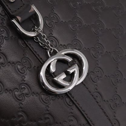 Gucci GG Charm Convertible Dome Satchel Guccissima Leather, Brown, Leather, Handbag