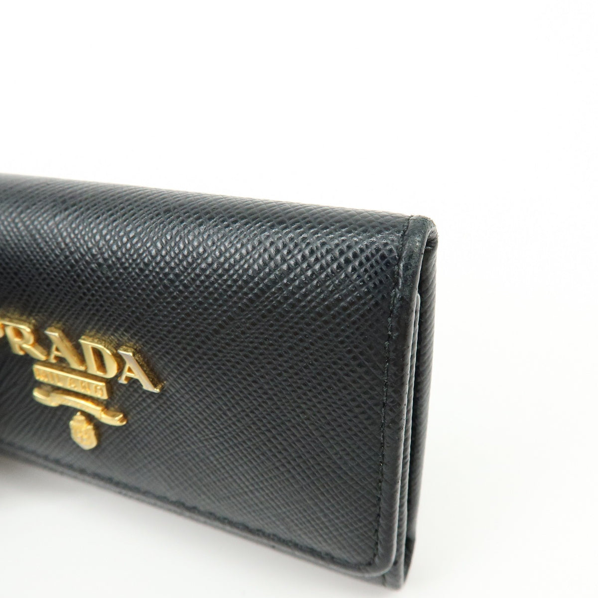 Prada Flap Saffiano Leather, Black, Leather, Wallet