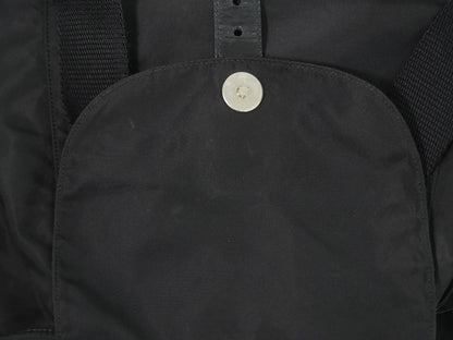 Prada Front Pocket Buckle Nylon, Black, Nylon, Backpack