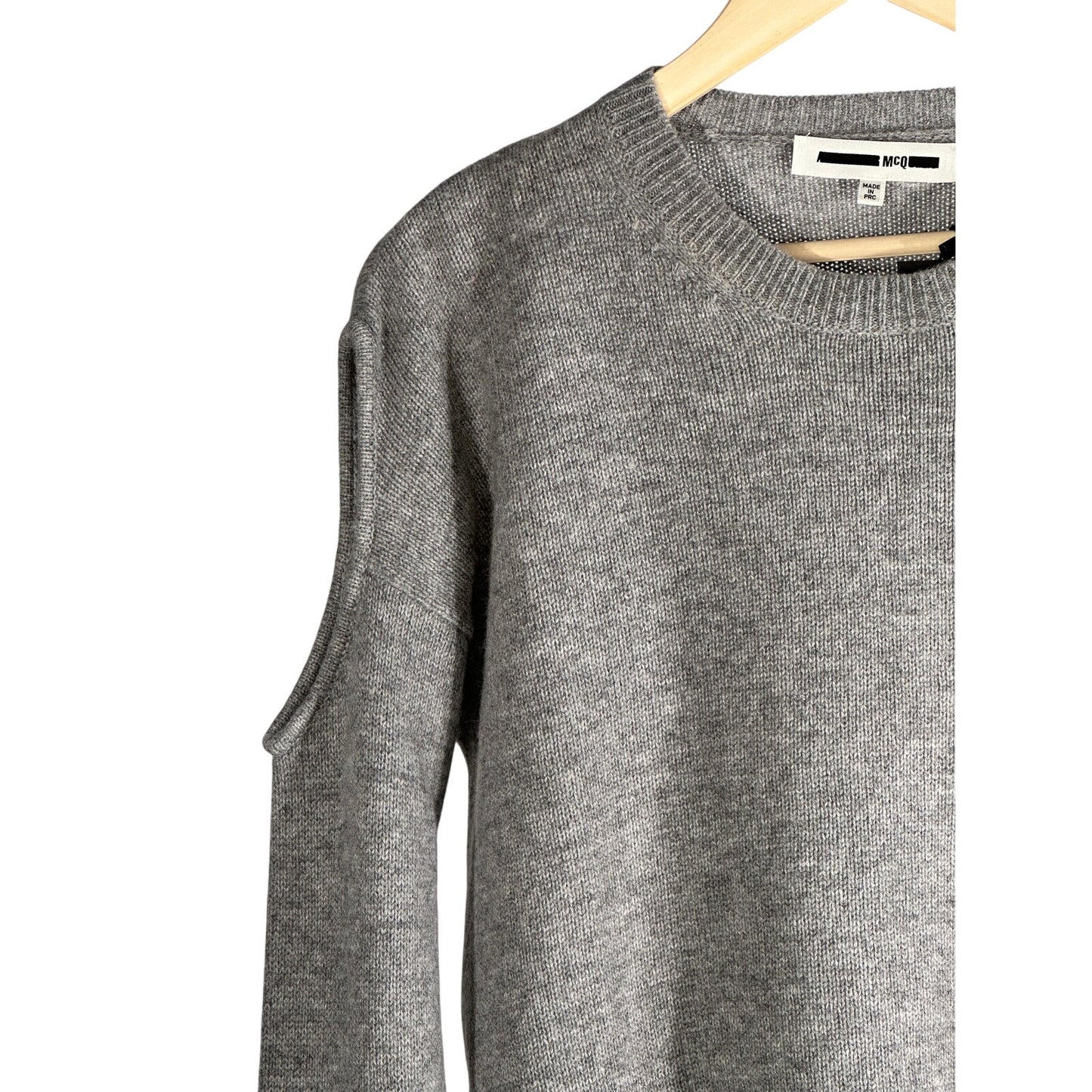 ALEXANDER MCQUEEN Cold Shoulder Wool Sweater