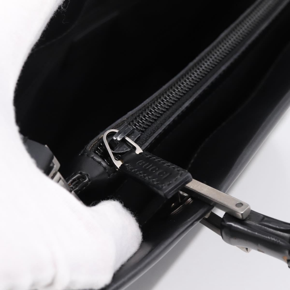 Gucci Bamboo Top Handle Leather, Black, Leather, Handbag
