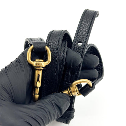 Gucci GG Marmont Top Handle Leather, Black, Leather, Handbag