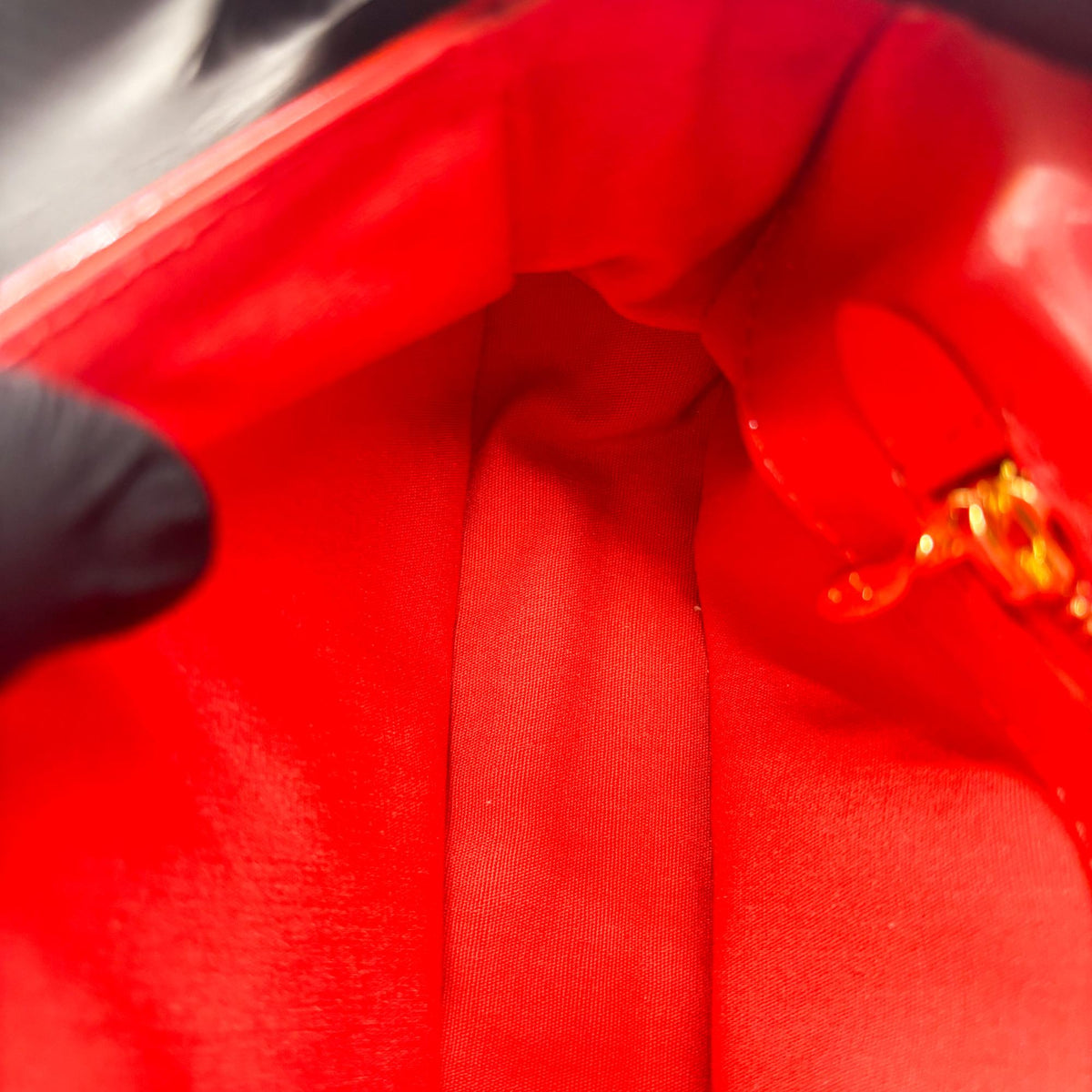 Louis Vuitton Sobe Clutch Patent, Red, Patent Leather, Clutch