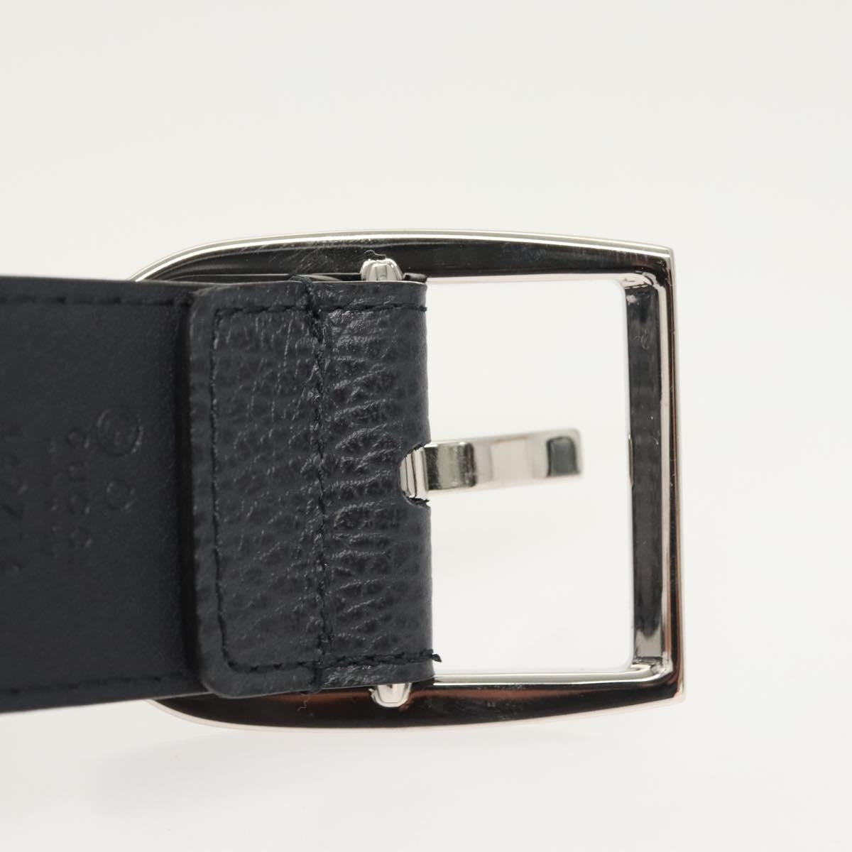 Gucci Buckle Belt Leather, Navy, Leather, Belt