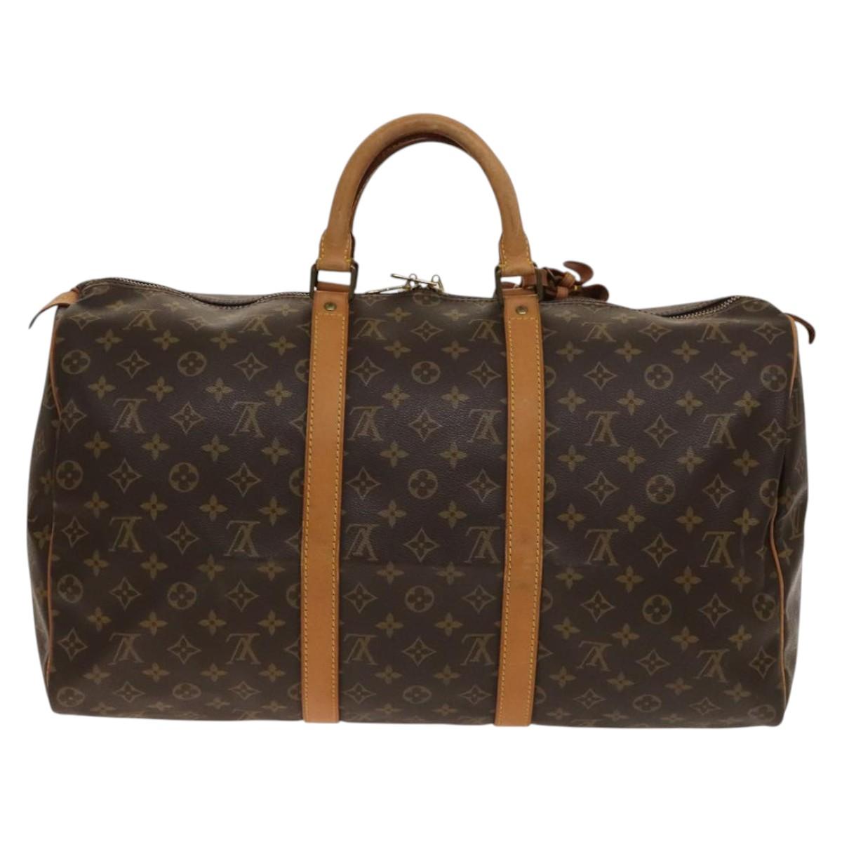 Louis Vuitton Keepall Bag Monogram Canvas, BROWN, CANVAS, Travel bag