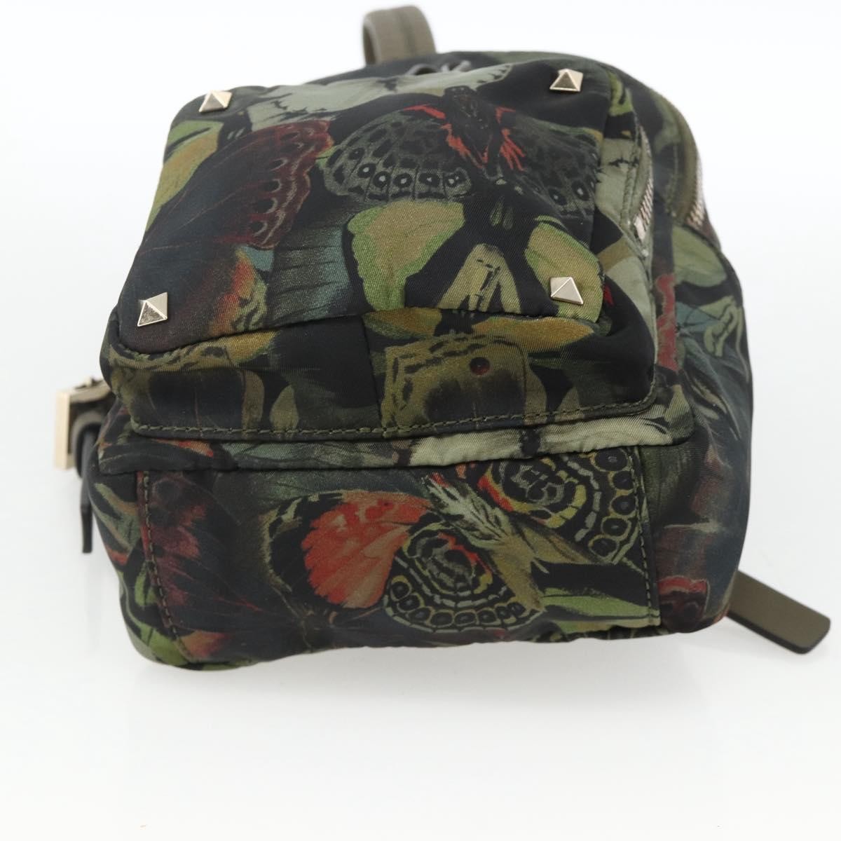 Valentino Garavani Backpack Denim with Butterfly Applique, Khaki, Nylon, Backpack