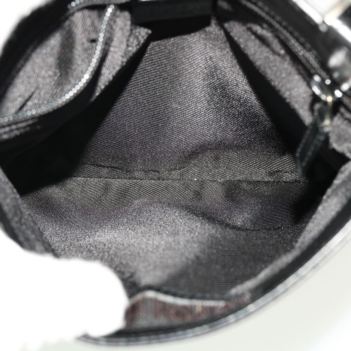 Gucci Vintage Flat Messenger GG Canvas and Leather, Black, Canvas, Handbag