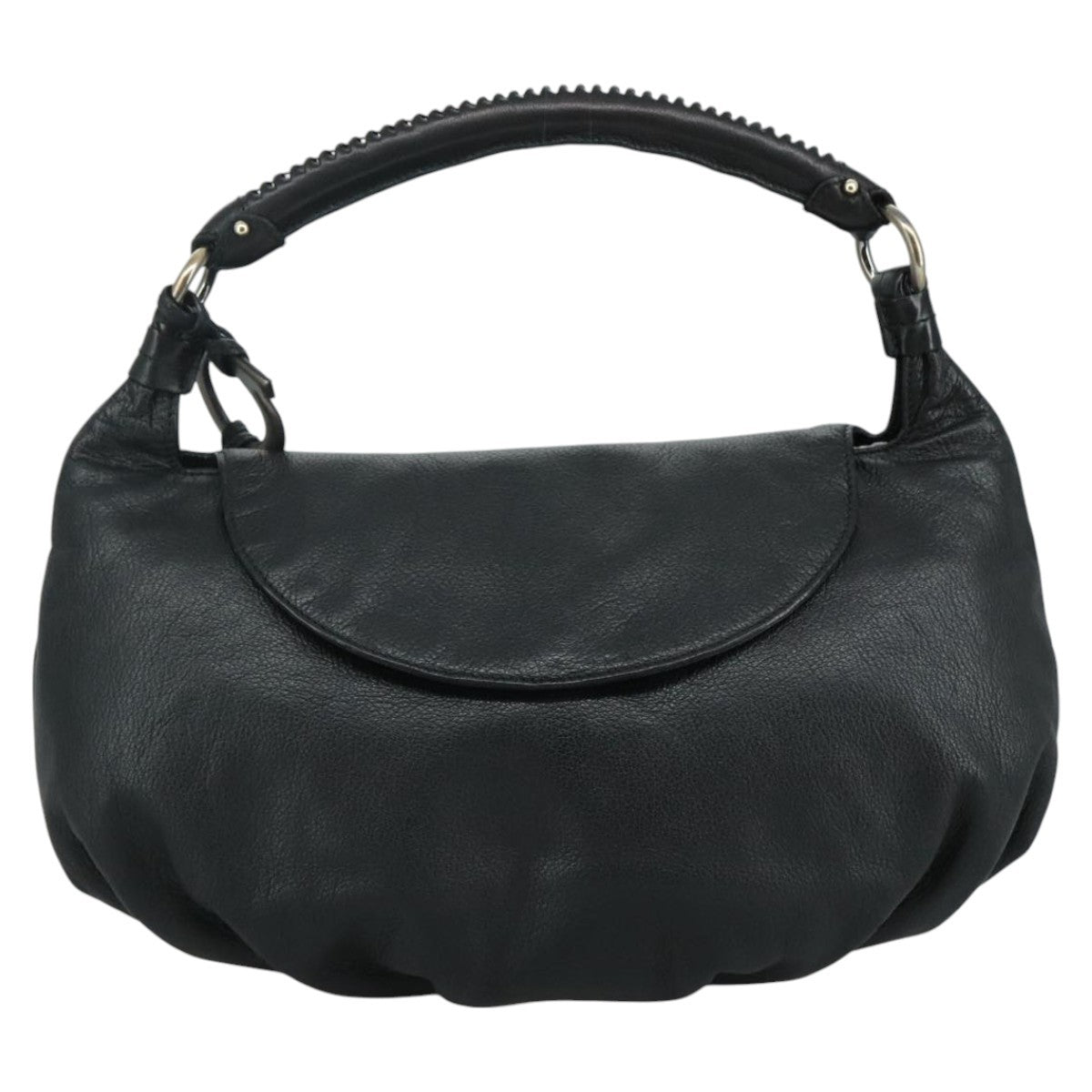 Salvatore Ferragamo Vintage Gancini Top Handle Leather, Black, Leather, Handbag