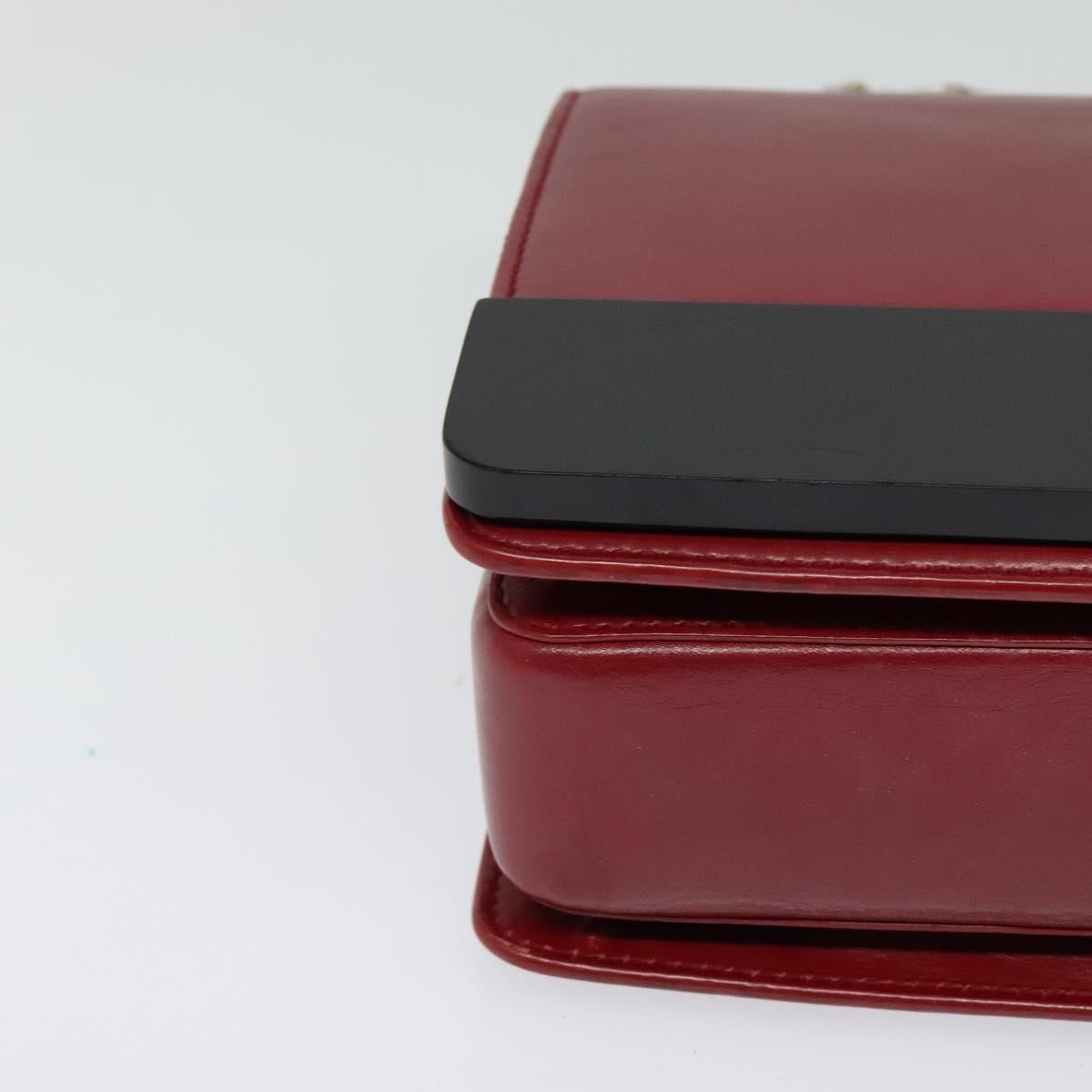 Bvlgari Signature Leather, Red, Leather, Shoulder Bag