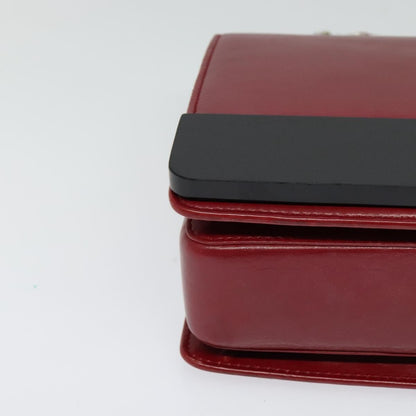 Bvlgari Signature Leather, Red, Leather, Shoulder Bag