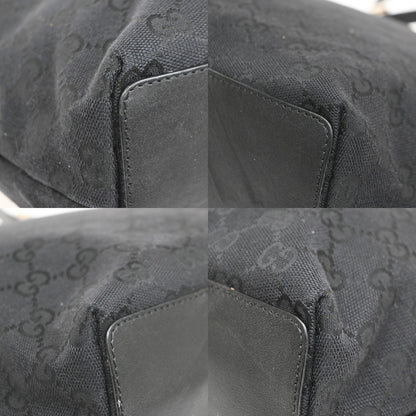 Gucci Vintage Bucket Shopping GG Canvas, Black, Canvas, Tote Bag