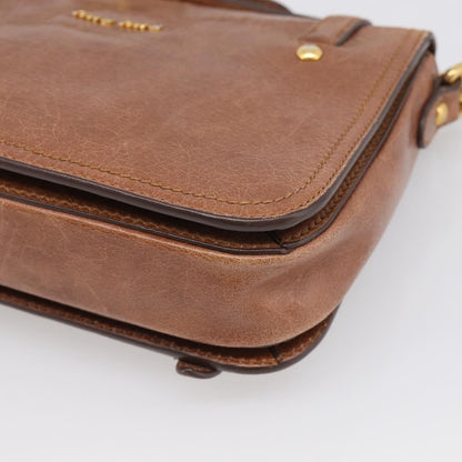 Miu Miu Shoulder Leather, Brown, Leather, Shoulder Bag