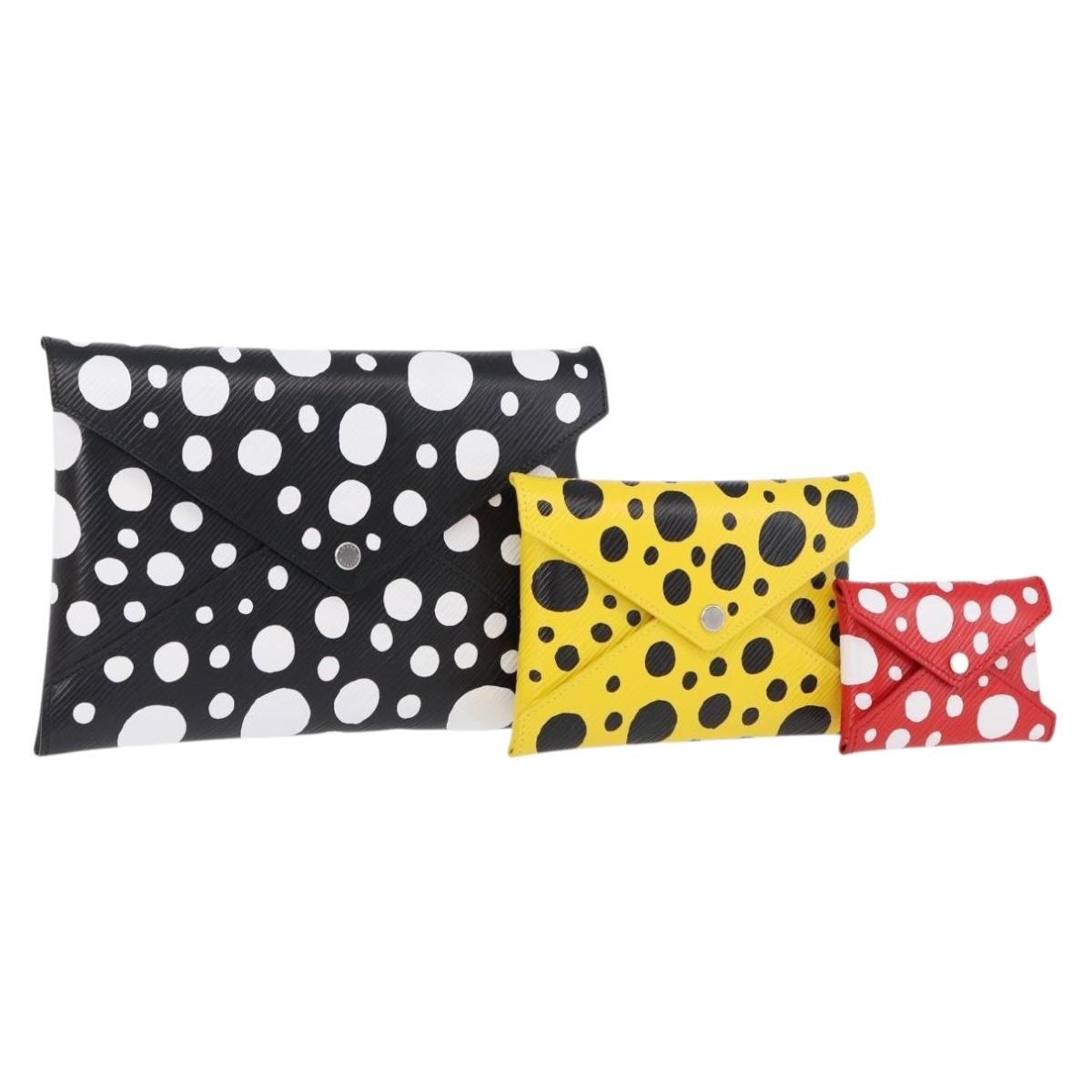 Louis Vuitton Kirigami Pochette Set Yayoi Kusama Infinity Dots Epi Leather, Black, Leather, Clutch
