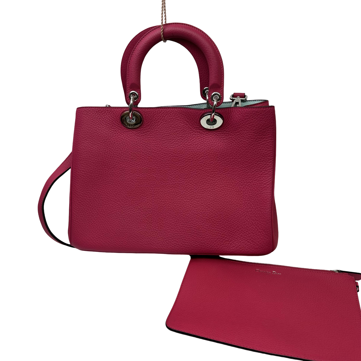 Christian Dior Diorissimo Leather with Sequins, Pink, Leather, Tote Bag