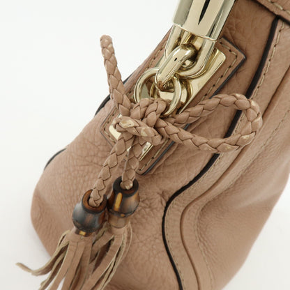 Gucci Bella Zip Leather, Beige, Leather, Tote Bag