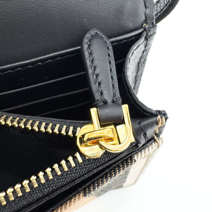 Burberry Hampshire Leather and Vintage Check Canvas, Black, Leather, Shoulder Bag