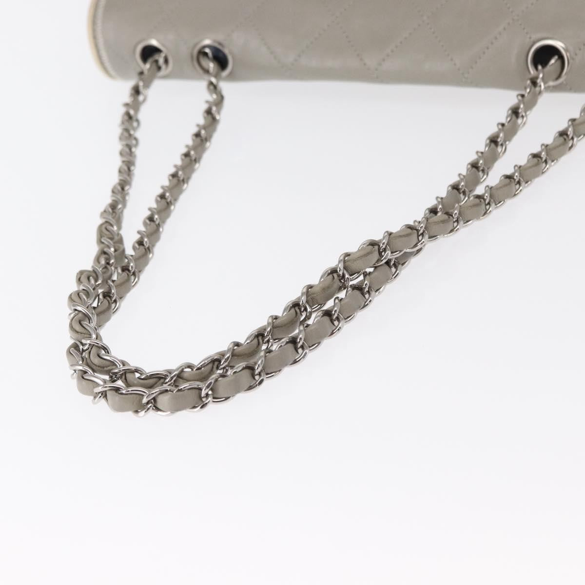 Chanel Mademoiselle Lock Flap Quilted Lambskin, Gray, Leather, Shoulder Bag