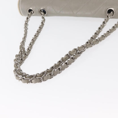 Chanel Mademoiselle Lock Flap Quilted Lambskin, Gray, Leather, Shoulder Bag