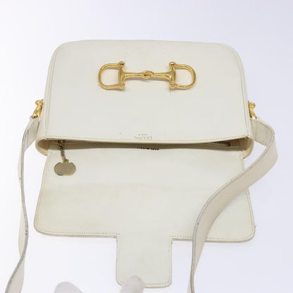Celine Shoulder Leather, White, Leather, Shoulder Bag