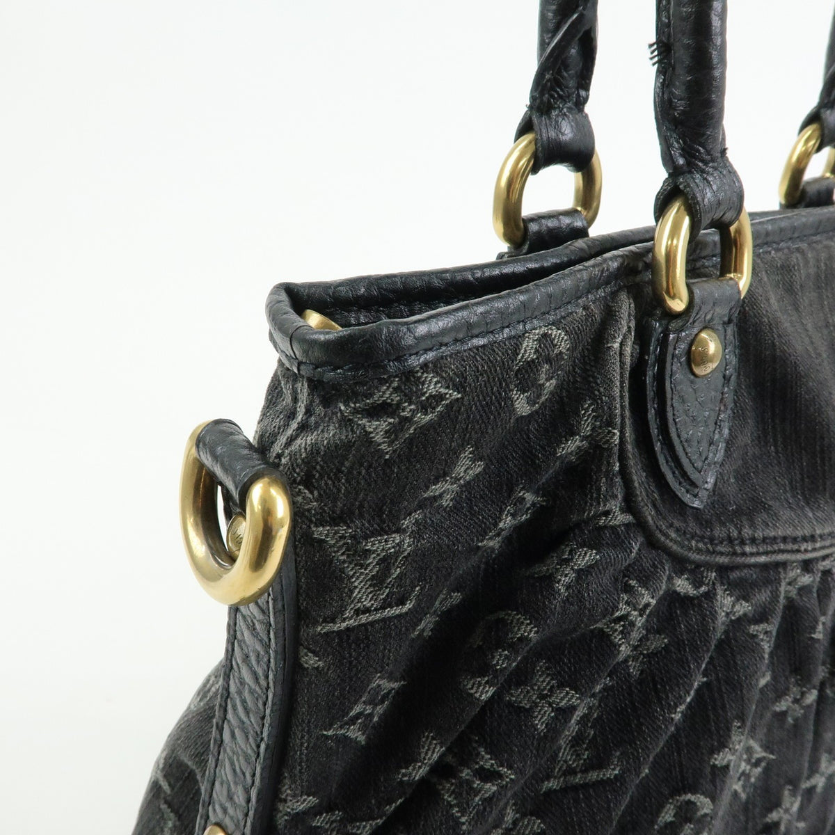 Louis Vuitton Neo Cabby Monogram Denim, Black, Denim, Handbag