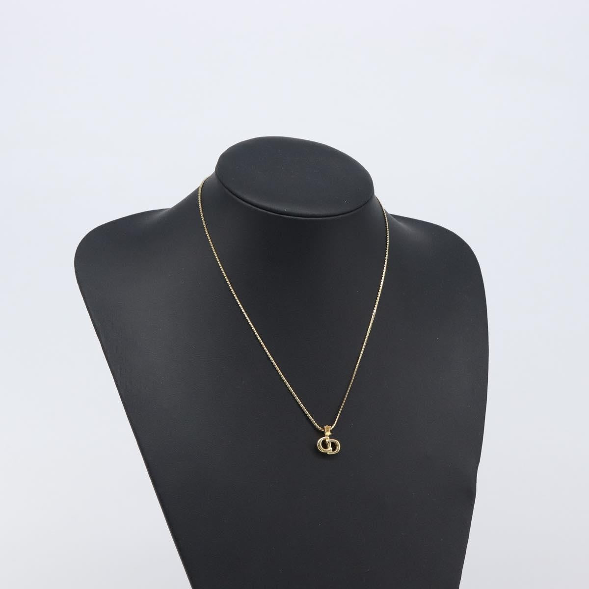 Christian Dior CD Pendant Metal, Gold, Metal, Necklace