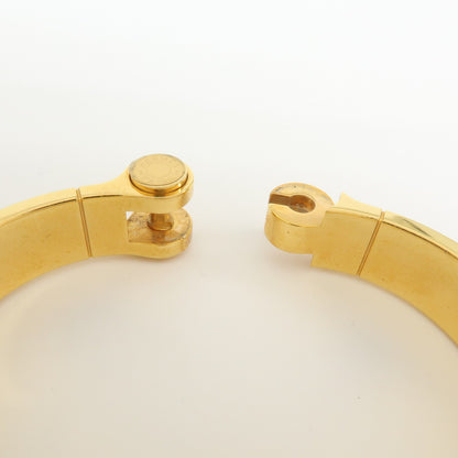 Hermes Charniere Uni Hinged Metal and Enamel, Gold, Metal, Bracelet