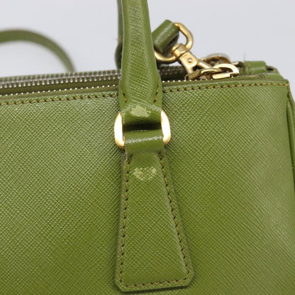 Prada Galleria  Strap Leather, Green, Leather, Handbag