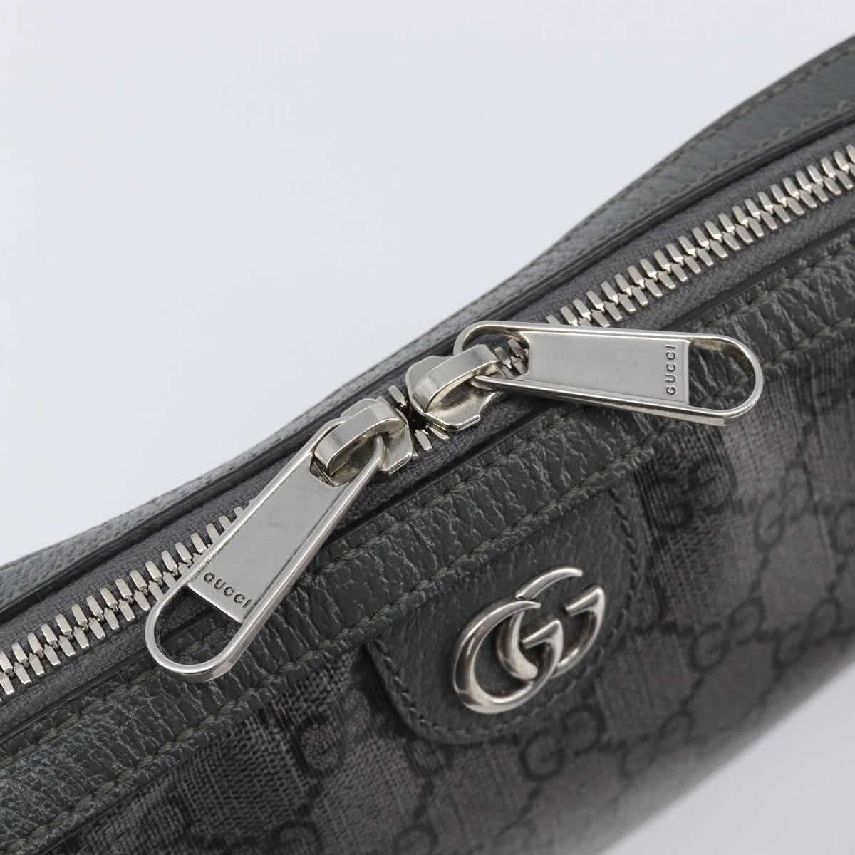 Gucci Ophidia Zip Wristlet GG Coated Canvas, Gray, Canvas, Shoulder Bag