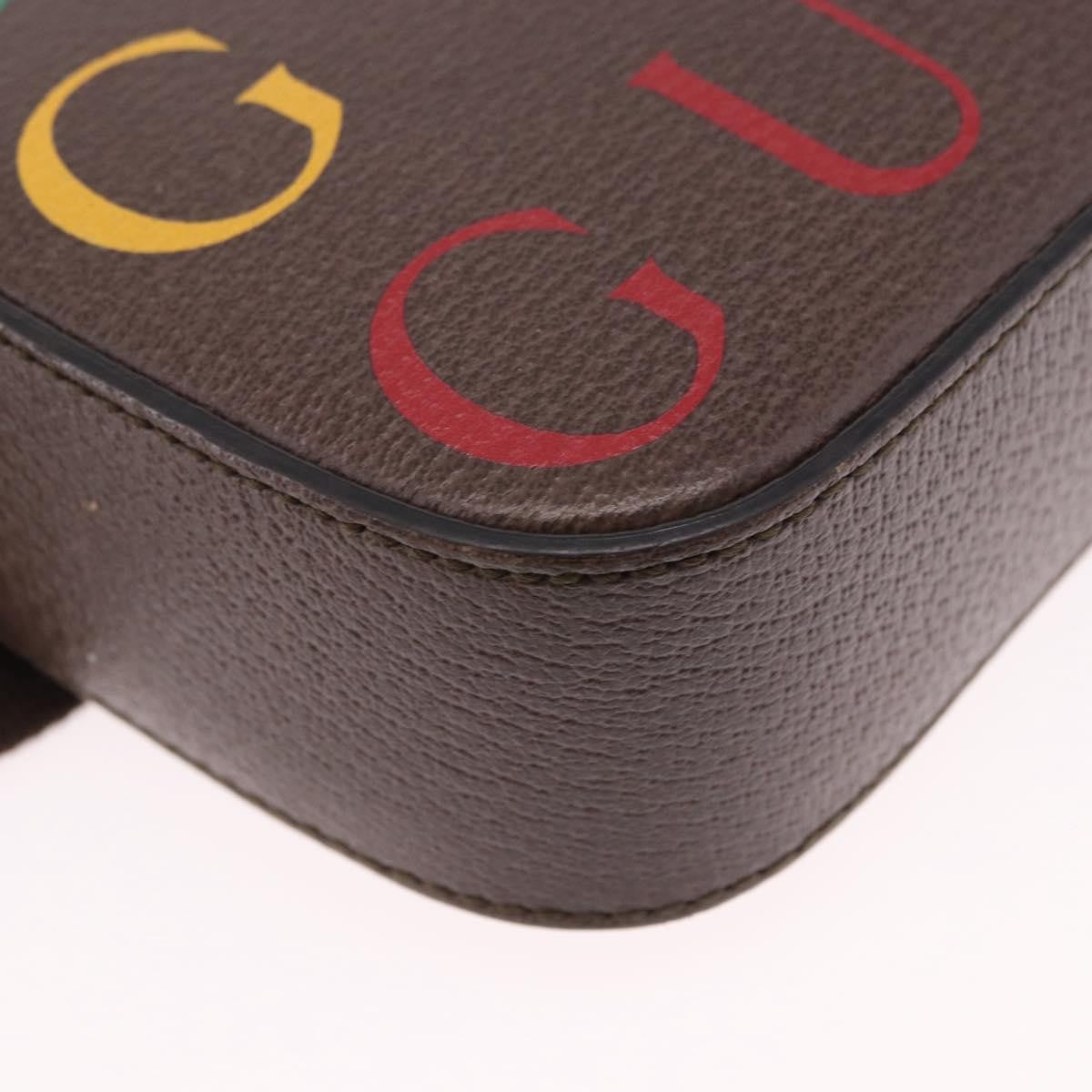 Gucci Aria 100th Anniversary Belt Printed Leather, Brown, Leather, Clutch