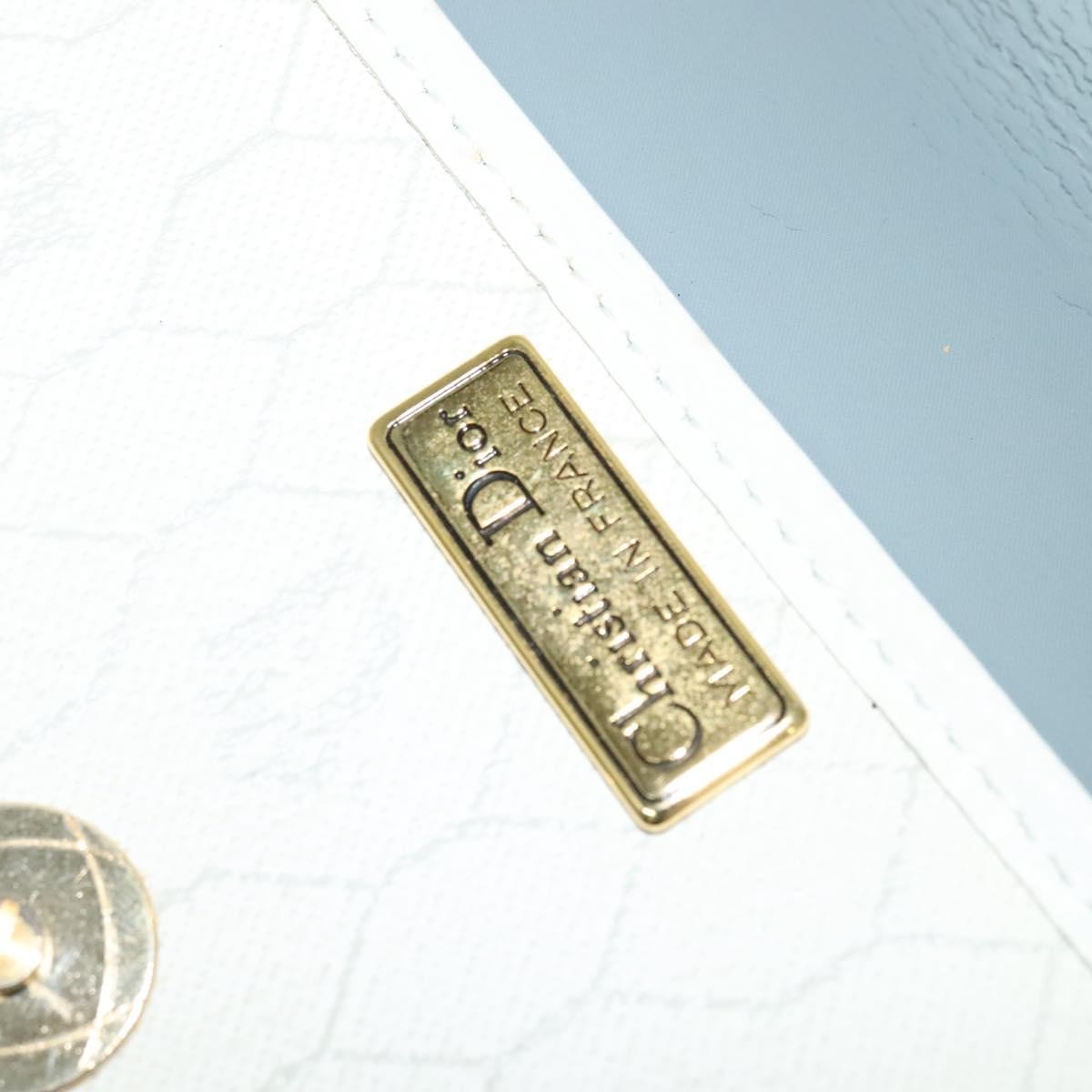Christian Dior Vintage Honeycomb Flap Coated Canvas, White, Canvas, Wallet