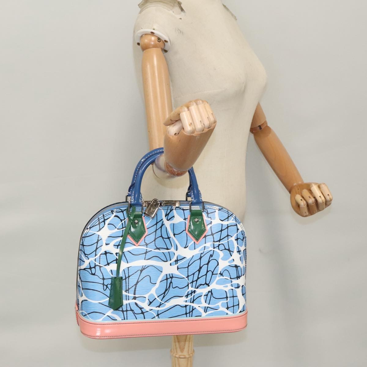 Louis Vuitton Alma Limited Edition Print Epi Leather, Blue, Leather, Handbag