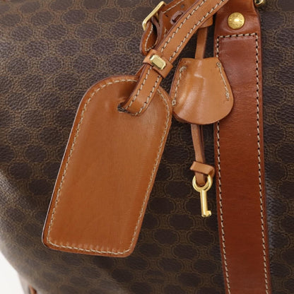 Celine Vintage Duffle Canvas and Leather, Brown, Canvas, Travel Bag