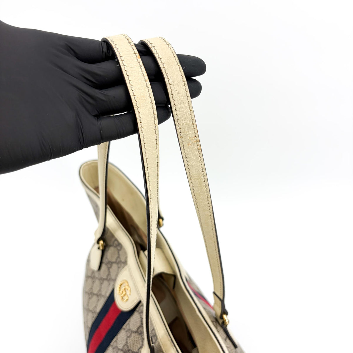 Gucci Ophidia Shopping GG Coated Canvas, Beige, Canvas, Tote Bag