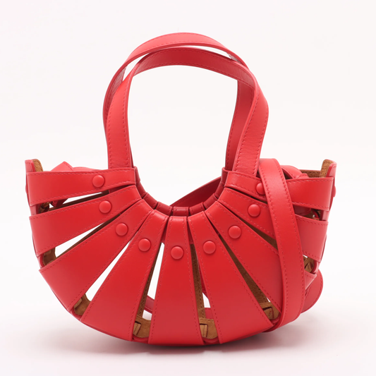 Bottega Veneta Vintage handbag Leather, RED, LEATHER, Handbag