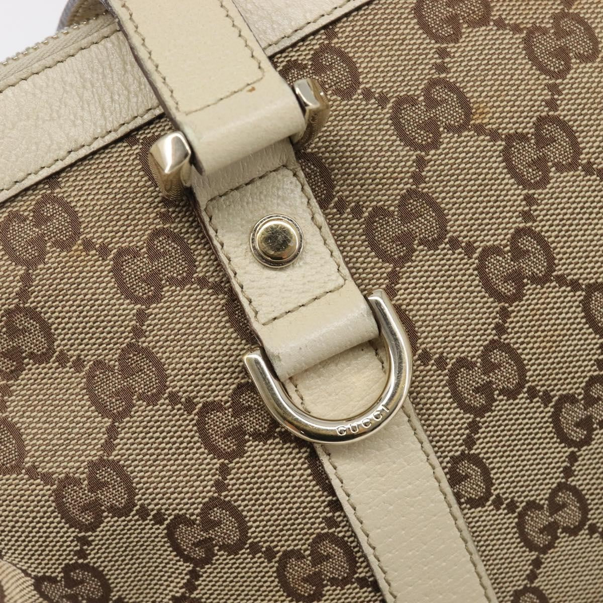 Gucci Abbey Zip Tote GG Canvas and Leather, Beige, Canvas, Handbag