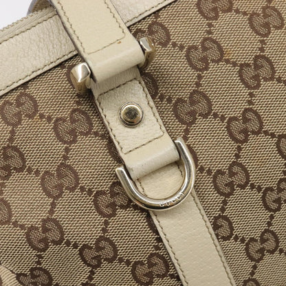 Gucci Abbey Zip Tote GG Canvas and Leather, Beige, Canvas, Handbag